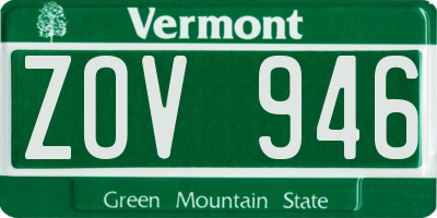 VT license plate ZOV946