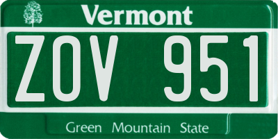 VT license plate ZOV951