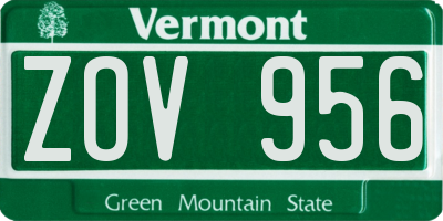 VT license plate ZOV956