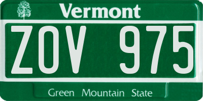 VT license plate ZOV975