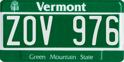 VT license plate ZOV976