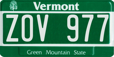 VT license plate ZOV977