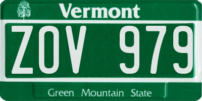 VT license plate ZOV979