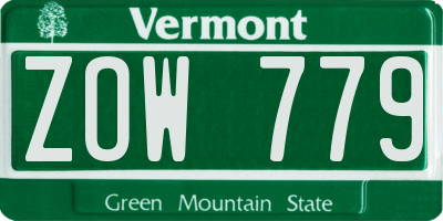 VT license plate ZOW779