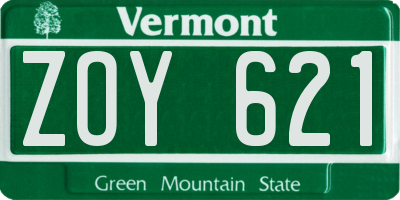 VT license plate ZOY621