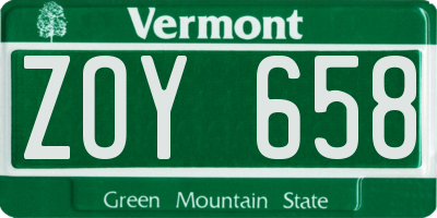 VT license plate ZOY658