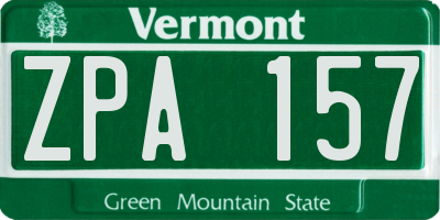 VT license plate ZPA157