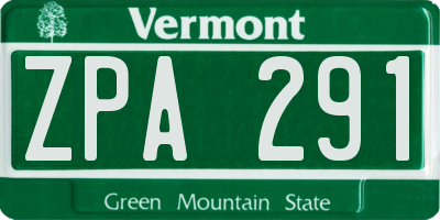 VT license plate ZPA291
