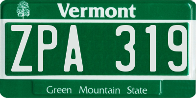 VT license plate ZPA319
