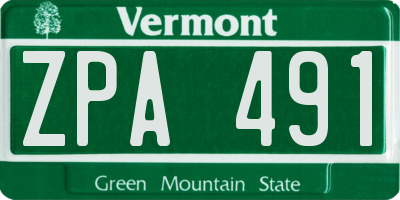 VT license plate ZPA491