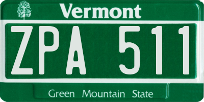 VT license plate ZPA511