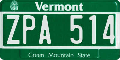 VT license plate ZPA514