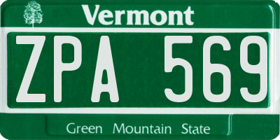 VT license plate ZPA569