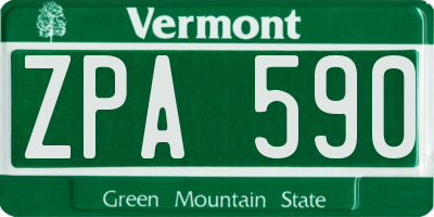 VT license plate ZPA590