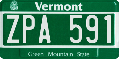 VT license plate ZPA591