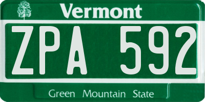 VT license plate ZPA592