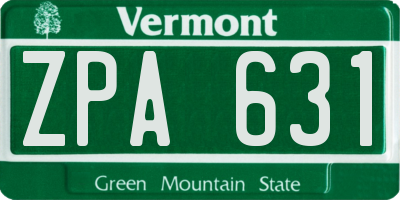 VT license plate ZPA631