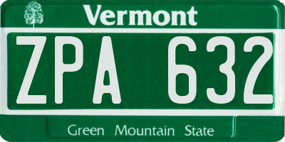 VT license plate ZPA632