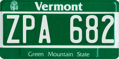VT license plate ZPA682