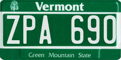 VT license plate ZPA690
