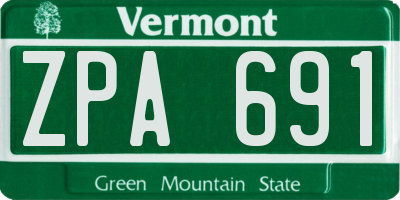 VT license plate ZPA691