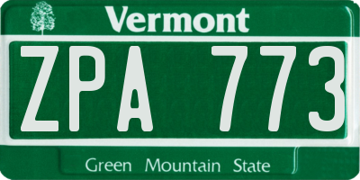 VT license plate ZPA773