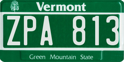 VT license plate ZPA813