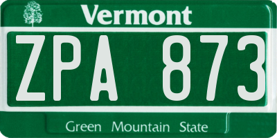 VT license plate ZPA873