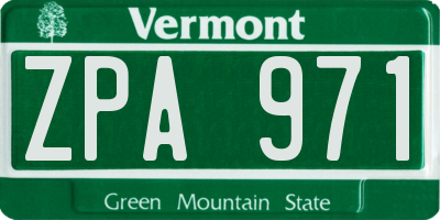 VT license plate ZPA971