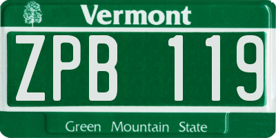 VT license plate ZPB119