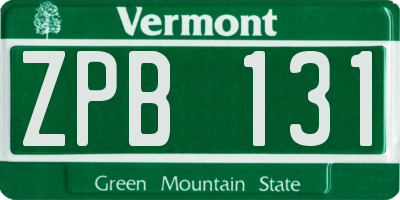 VT license plate ZPB131
