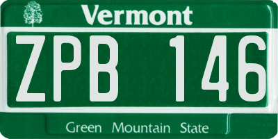 VT license plate ZPB146