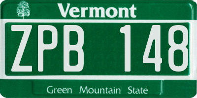 VT license plate ZPB148