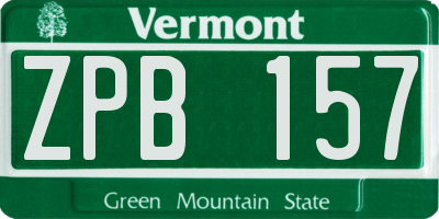 VT license plate ZPB157