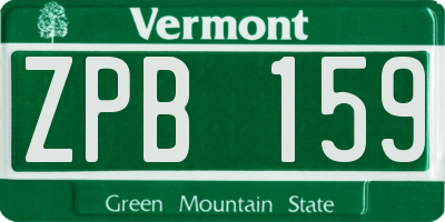 VT license plate ZPB159