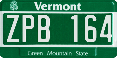 VT license plate ZPB164