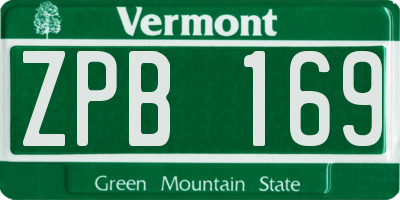 VT license plate ZPB169