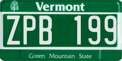 VT license plate ZPB199