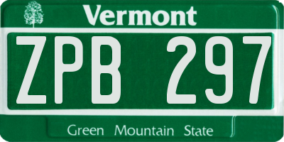 VT license plate ZPB297