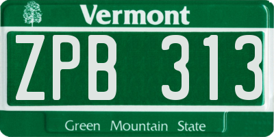VT license plate ZPB313