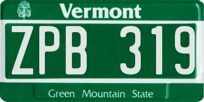 VT license plate ZPB319