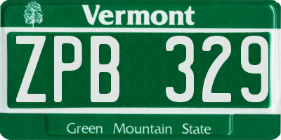 VT license plate ZPB329