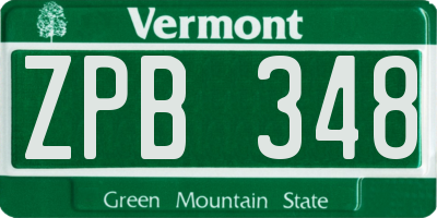 VT license plate ZPB348