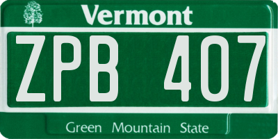 VT license plate ZPB407