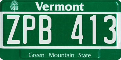 VT license plate ZPB413