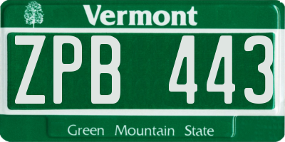 VT license plate ZPB443