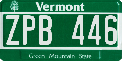 VT license plate ZPB446