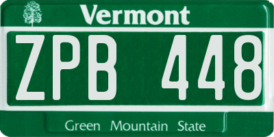 VT license plate ZPB448