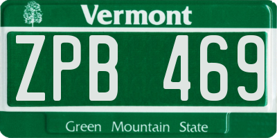 VT license plate ZPB469