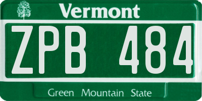 VT license plate ZPB484